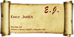 Encz Judit névjegykártya